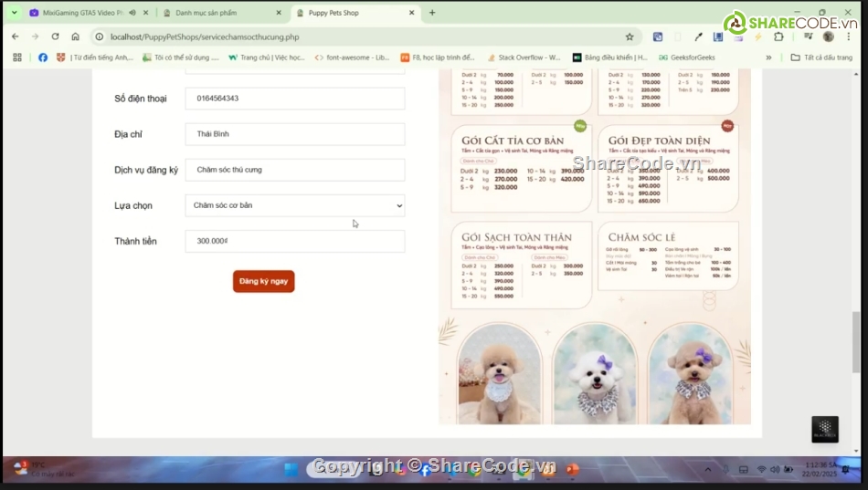 Code web,Web bán hàng,thú cưng,web php